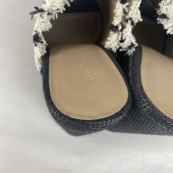 Women's Witchery Size 39 Multicolored Woven Fabric Cover Platform Wedge Shoes - Picture 15 of 16